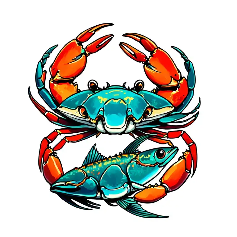Crab And Fish