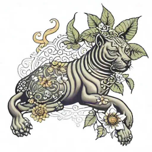 Lying Buddha With Passion Flower And Dog Paws