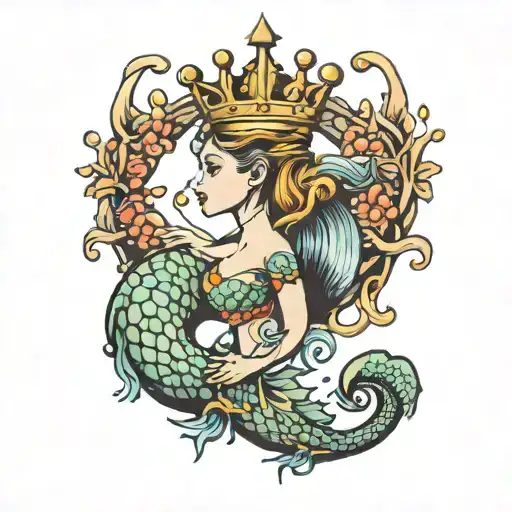 Crown Mermaid Seahorse Sea
