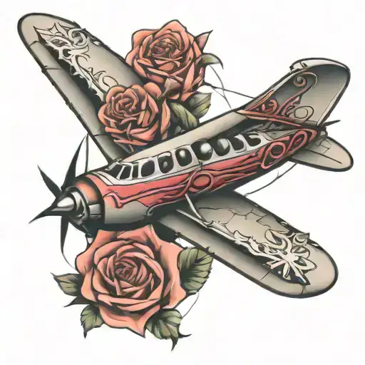 Airplane Wrapped With Rose