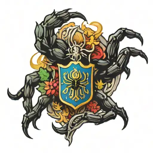 Spider And Coats Of Arms Of Ukraine