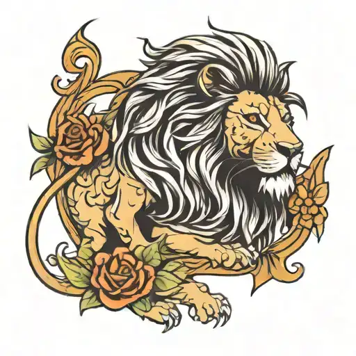 Arm Tattoo Lion Band