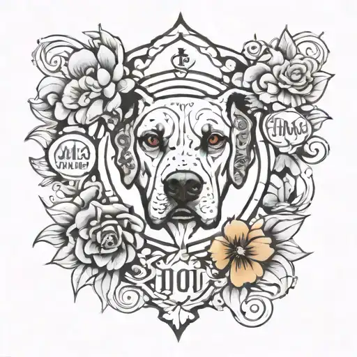 2 Dog Names With Paw Print Surrounded