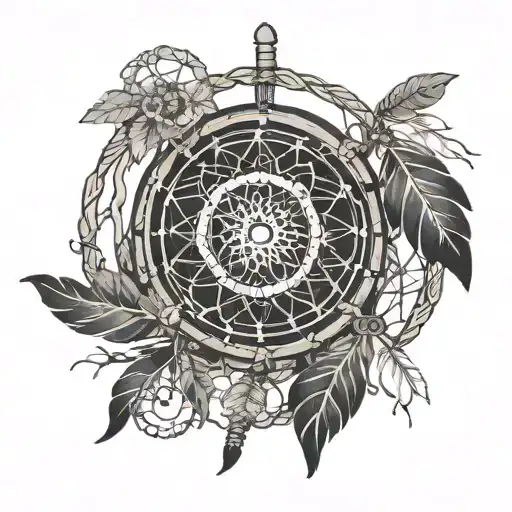 Nordic Vegvisir Inside A Dream Catcher