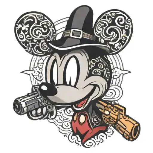 Mickey Head With Gun