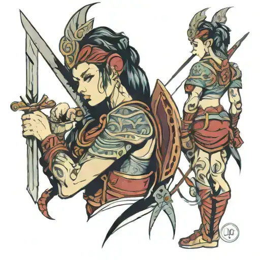 Women Warrior Standing