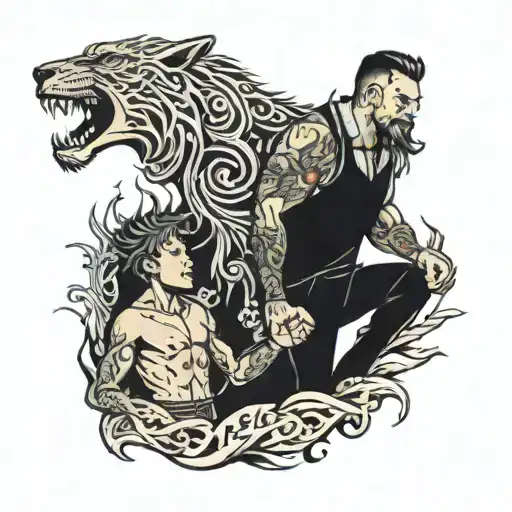 Breakers Roar Father Son Holding Hands