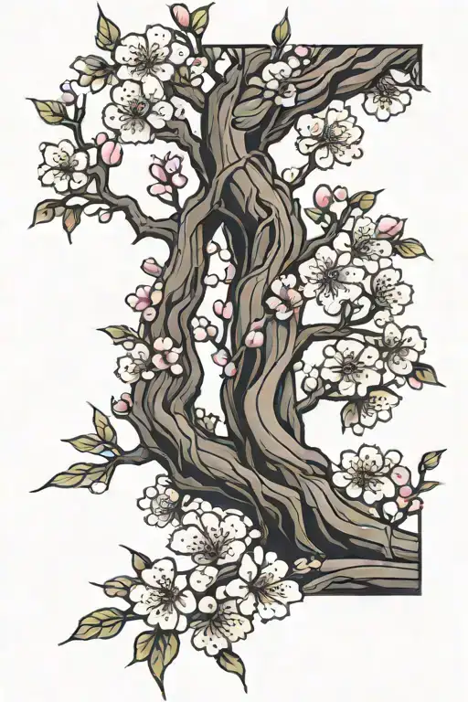 Cherry Blossom Tree Stem Wrapped