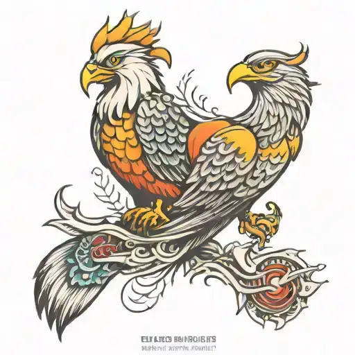 Arm Sleeve Eagle And Phoenix In Harmony