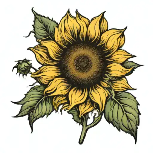 Sunflower With Name On The Stem