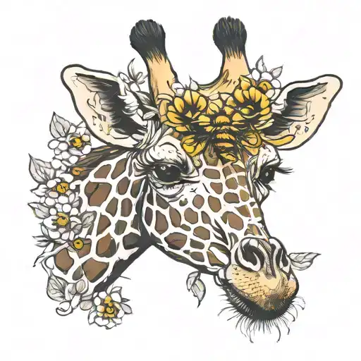 Giraffe With A Bee Head