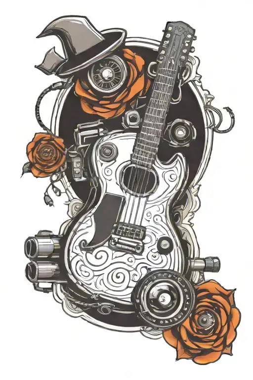 Guitar And Camera Lens Morphing