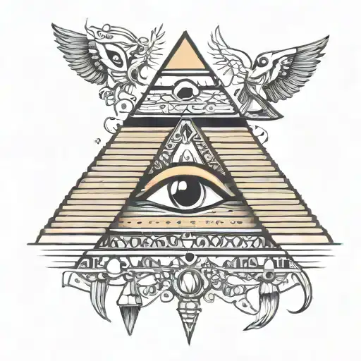 Egyptian Pharaoh Pyramids And Eye