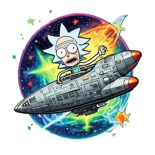 Rick And Morty In Space With A Broken Spaceship