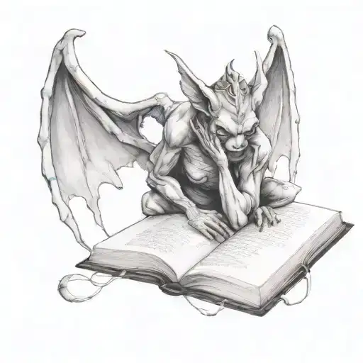 Female Gargoyle Reading A Book