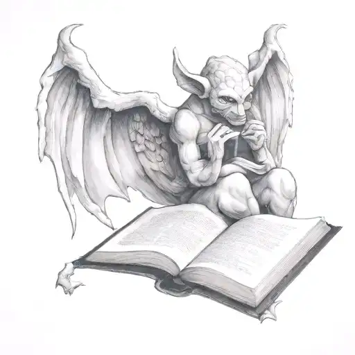 Female Gargoyle Reading A Book