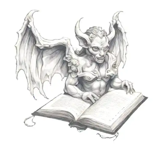 Female Gargoyle Reading A Book