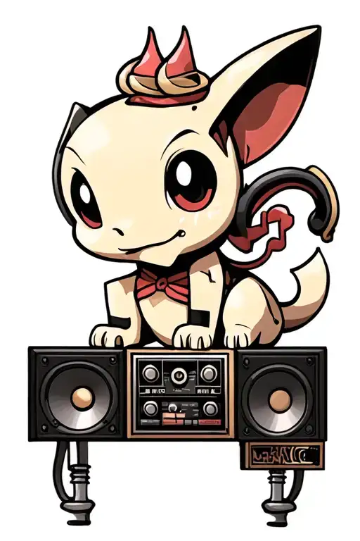 I Want A Cubone Listening To Music Leaned Against The Speakers