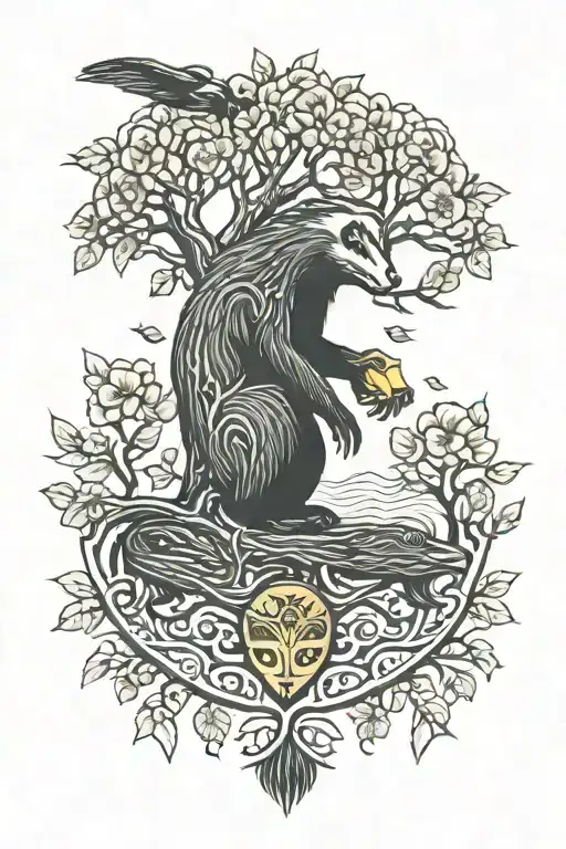 Tree Of Life With A Honey Badger