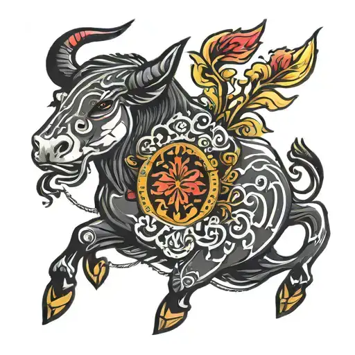 Half Bull And Half Nightingale As A Playing Card