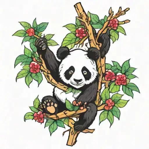 Panda Hanging From A Branch I Want A Continuation Of This Theme