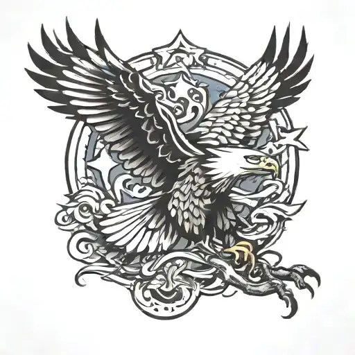 Eagle Flying To Freedom