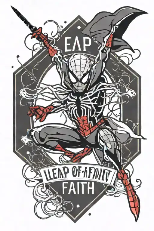 Leap Of Faith Spiderverse Logo With The Phrase