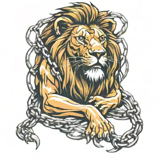 Lion In Chains Wrapped
