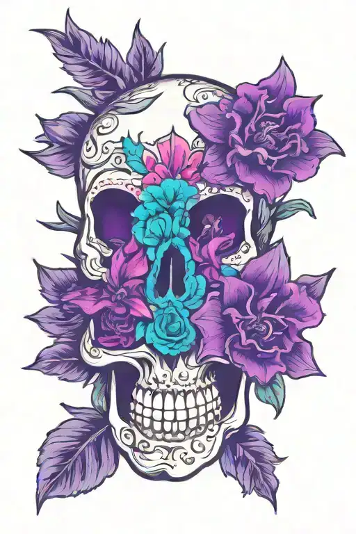 Sugar Skull And Gladiolus