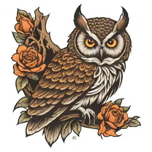 Owl Protecting Its Young