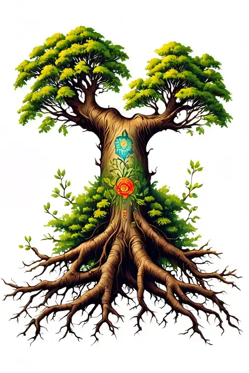 Family Tree Root Growing