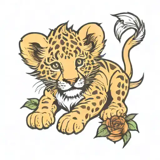 Lion Cub With The Name Rowan