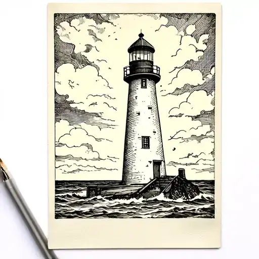 Lighthouse Polaroid Picture