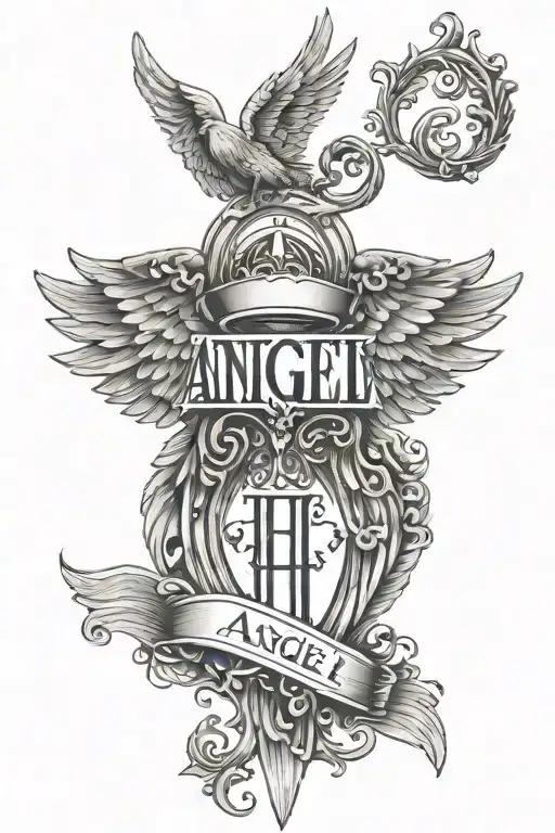 Names Around Angel Wings