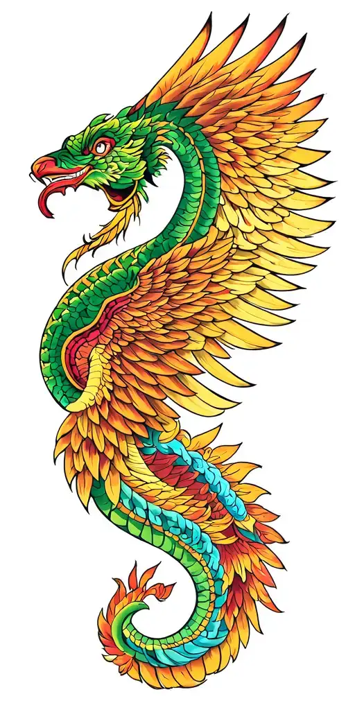 Quetzalcoatl With Extended Wings