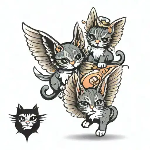 Cute Little Cats With Wings