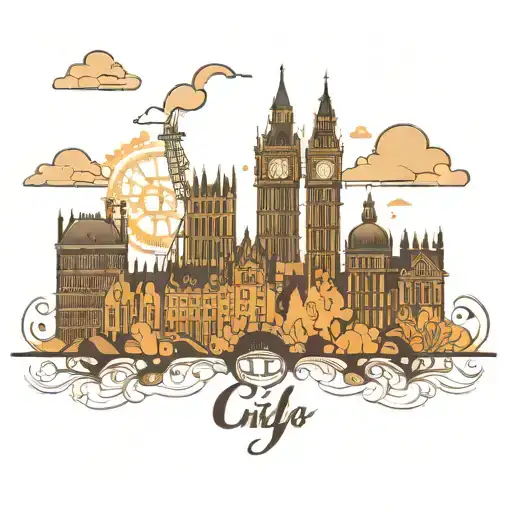 Uk City Skyline In The Background