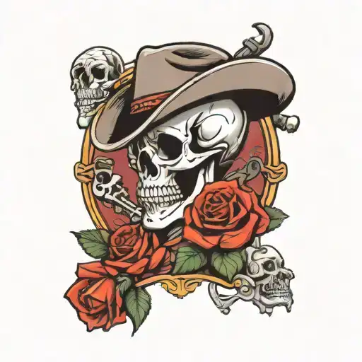Rose And Skeleton Cowboy