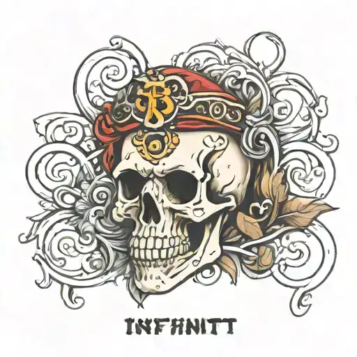 Skull And Infiniti Sign And Number 13