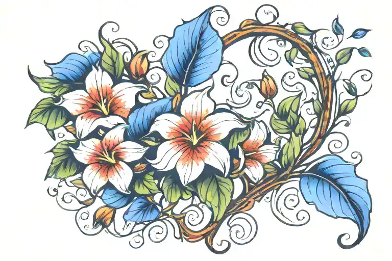 Swirling Morning Glory Vine