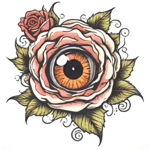 Eyeball Inside Of A Rose