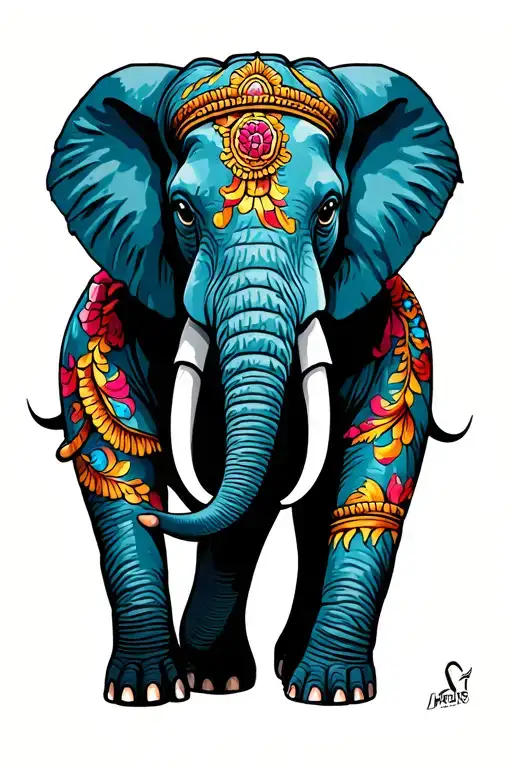 Elephant Struggle Strength Inspired