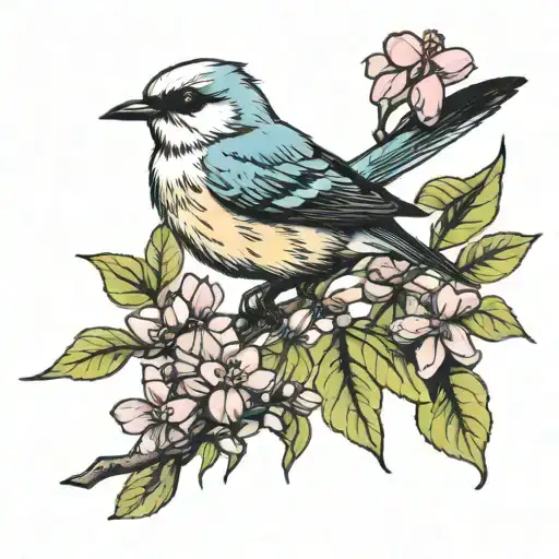 Scissortail Flycatcher And Redbud Tree