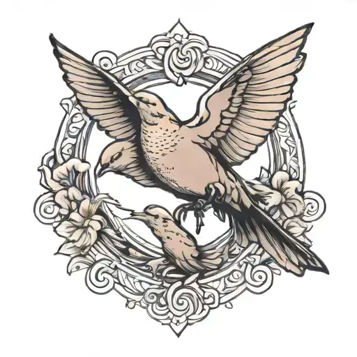 Mourning Dove And Bat Flying