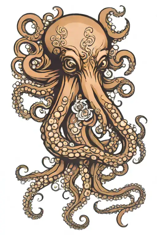 Octopus And Moon
