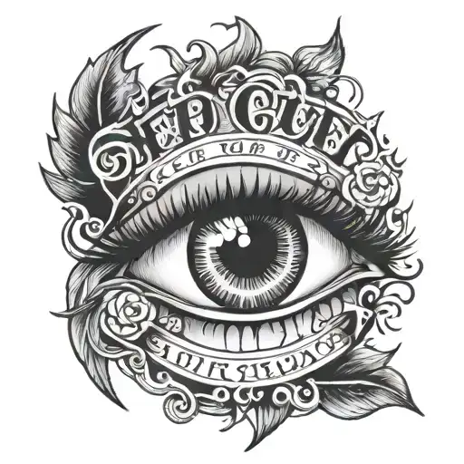 Male Eye With Names Written