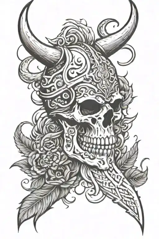 Viking Skull Surrounded