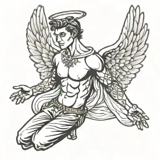 Angel Man With Wings Spread
