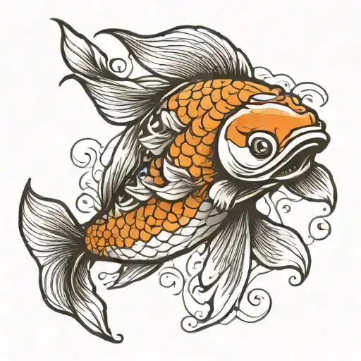 Sketch Koi Fish