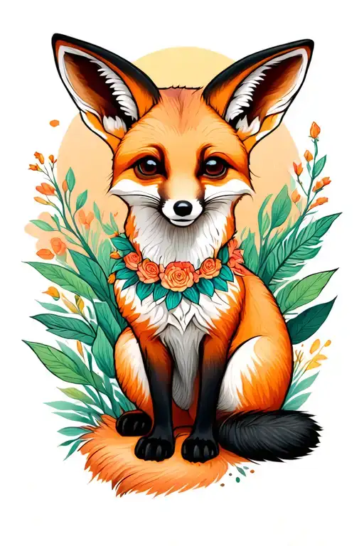 Small Full Body Fennec Fox In A Lush And Large Desert Scene